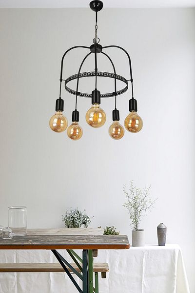 VENON Lahore Black Chandelier - 5-Piece Case Set