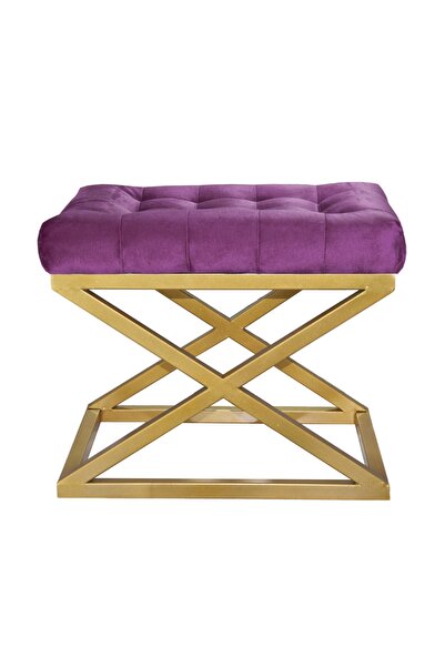 evodeko Altın Çapraz Ayaklı Mor Puf