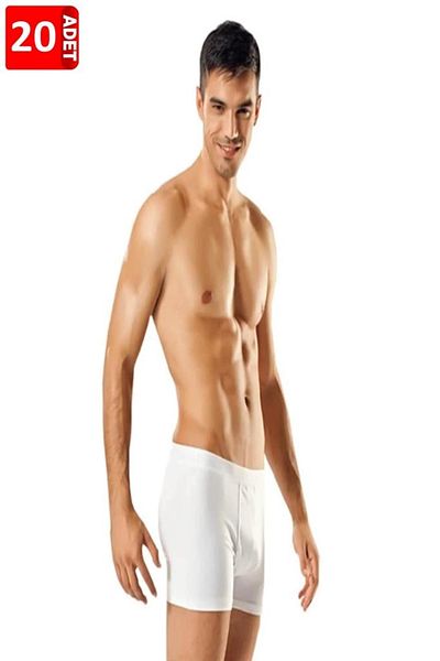 Tutku Ανδρικό πακέτο 20 100% βαμβακερό Lycra Boxers Μαύρο-άσπρο-γκρι