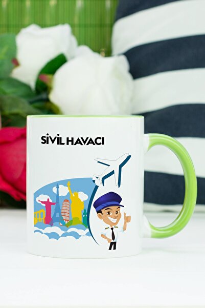 Hediyelen كوب طيار مدني باللون الأخضر