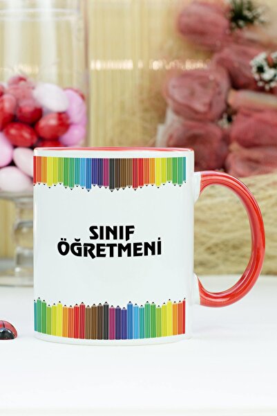 Hediyelen كوب مدرس المدرسة باللون الأحمر