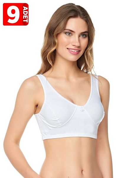 Tutku Pachet de 9 sutien Lambada semi-masc pieptănat din bumbac 100%.