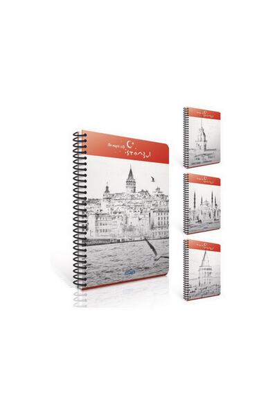 Gıpta 80 Sheets A6 Istanbul Spiral Offset Plastic Cover Lined Notebook