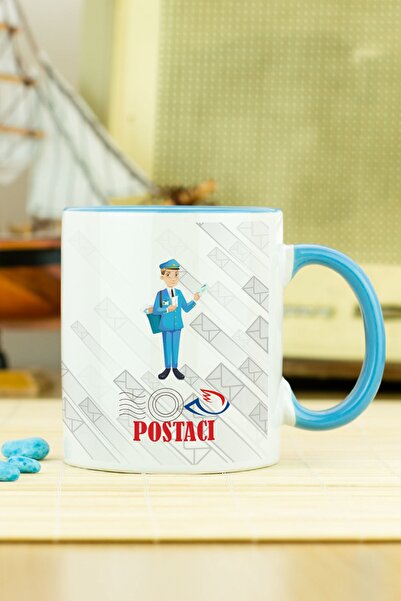 Hediyelen Postacı Kupa Bardak Mavi