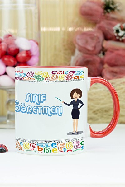 Hediyelen كوب مدرس المدرسة باللون الأحمر