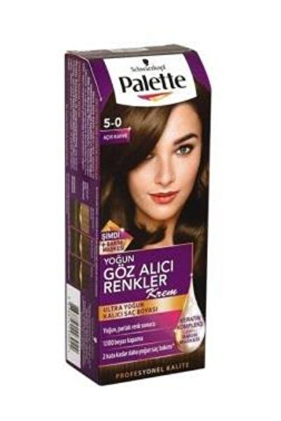 Palette Yoğun göz Alcı Renkler Krem Saç Boyası 5-0 Açık Kahve