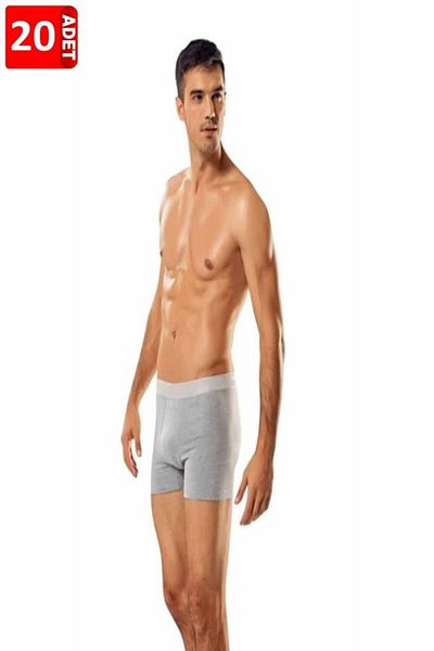 Tutku Ανδρικό πακέτο 20 100% βαμβακερό Lycra Boxers Μαύρο-άσπρο-γκρι