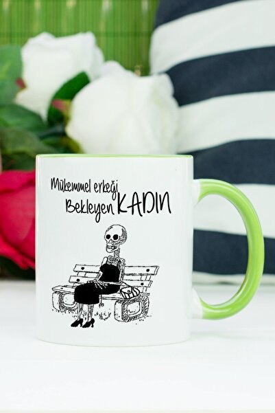 Hediyelen كوب نسائي في انتظار الرجل المثالي باللون الأخضر