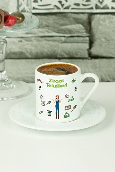 Hediyelen فنجان قهوة تركي للمهندس الزراعي باللون الأبيض