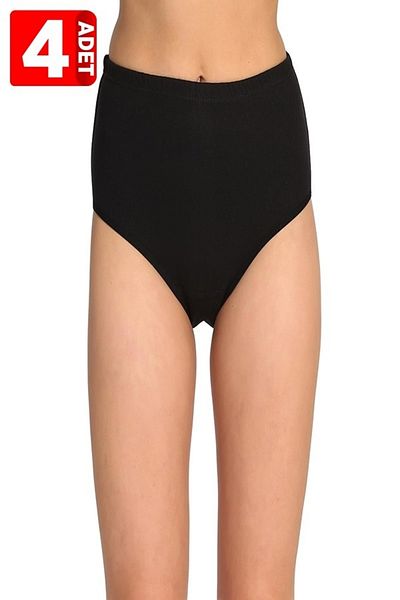 Tutku Pachet de 4 chiloți Bato 100% bumbac 100% bumbac alb-negru-piele