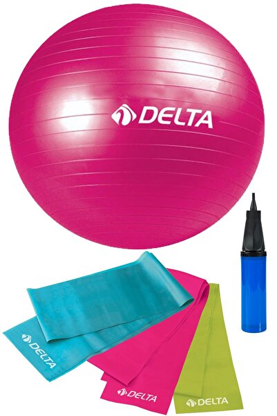 Delta Pilates Başlangıç Seti Pilates Topu 3 Lü Pialtes Bandı Lastiği Pompa