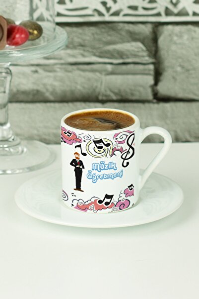 Hediyelen كوب قهوة تركي لمعلم الموسيقى باللون الأبيض