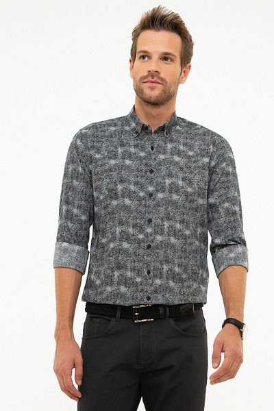 Pierre Cardin Μαύρο Slim Fit πουκάμισο