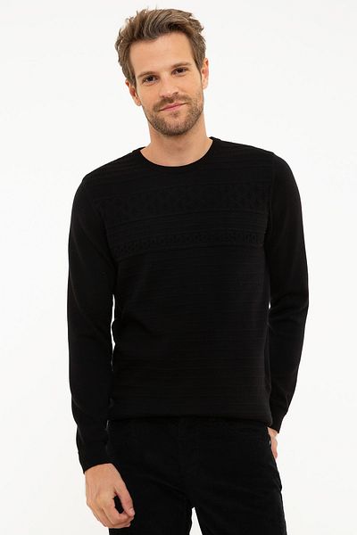 Pierre Cardin Мъжки черен тесен пуловер G021GL0TK.000867165