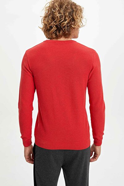 DeFacto Basic Slim Fit Bisiklet Yaka Basic Triko Kazak