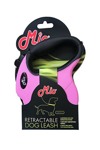 MİO Otomatik Köpek Gezdirme Tasması 4 Metre / 15 Kg S Pembe