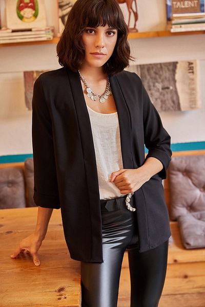 Olalook Dámská bunda Atlas Black Shawl Collar CKT-19000139