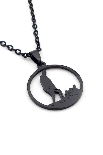 Solfera Men's Ataturk Kocatepe Big Taaruz Black Steel Necklace Q0065