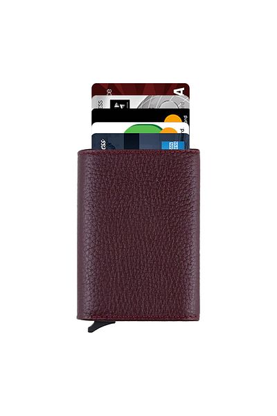 Garbalia Genuine Leather Claret Red Men's Mechanical Wallet 2066111005010