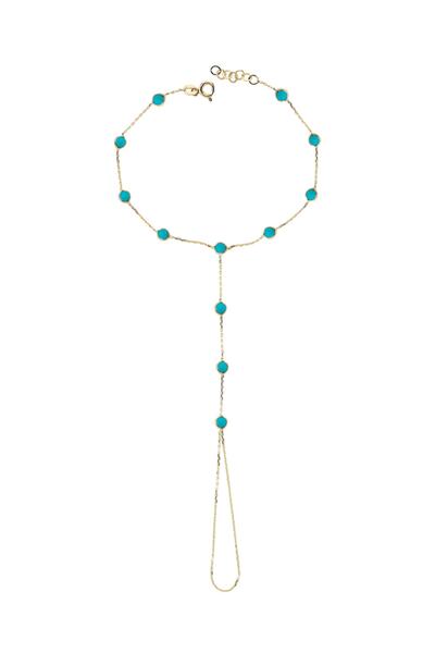 Glorria Kadın Altın Firuze Taşlı Şahmeran Bileklik CM0340