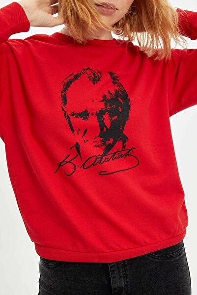 DeFacto Regular Fit Gömlek Yaka Sweatshirt