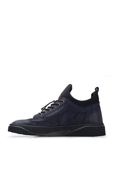 F.MARCETTI Ανδρικές μπότες από γνήσιο δέρμα Navy Blue Black 4951903500