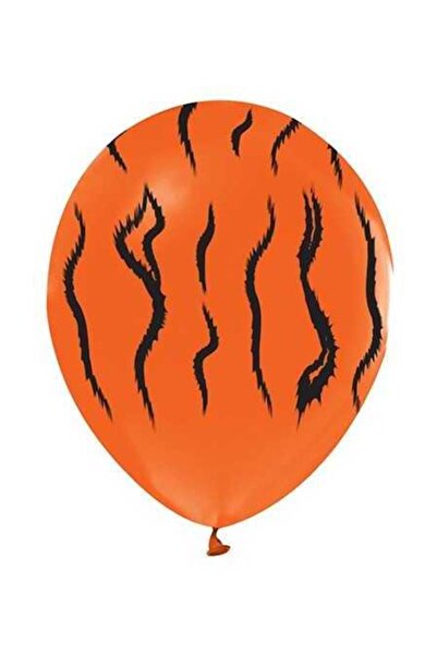kidspartim بالون لاتكس 12 بوصة بنمط نمر برتقالي