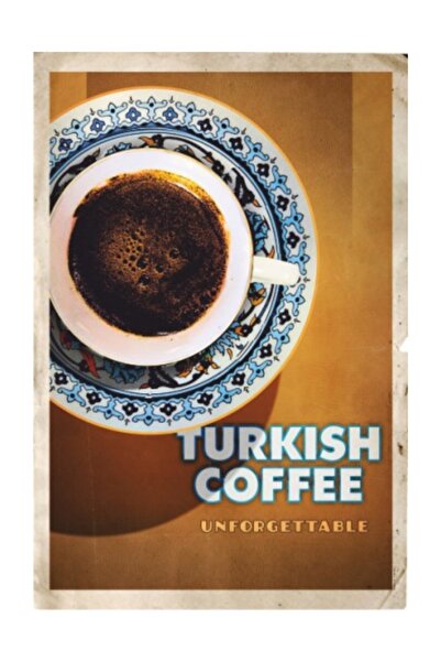 Hayat Poster Türk Kahvesi Retro Vintage Ahşap Poster
