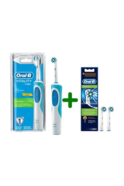 Oral-B Cross Action Vitality Şarj Edilebilir Diş Fırçası + Yedek Başlık 2 Adet