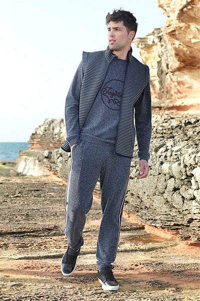 Argento Men's Indigo Together 3-Piece Pajama Set