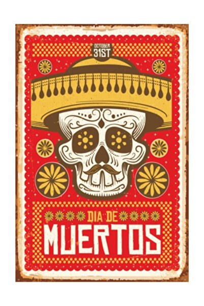 Hayat Poster Ξύλινη αφίσα Amigo Retro Vintage Skull