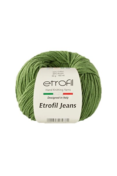 Etrofil Jeans O fir de croșetat pentru amigurumi și blugi de culoare verde - ...