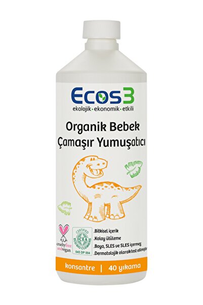 Ecos3 Organik Bebek Çamaşır Seti ( 2 Ürün) / Bebek Çamaşır Yumuşatıcısı & Temizleyicisi /