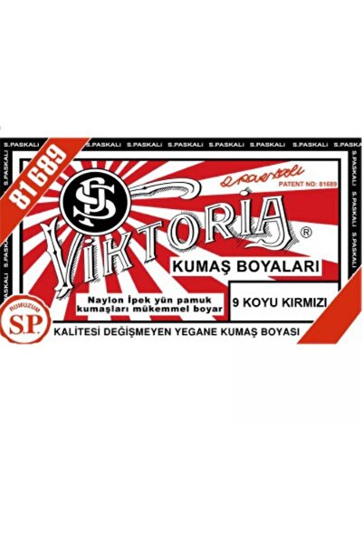 Viktoria 09 Koyu Kırmızı Toz Kumaş Boyası