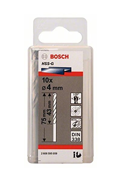 Bosch - HSS-G Metal Matkap Ucu 4*75 mm 10'lu Paket