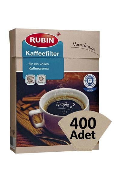 Rubin Coffee Filter Number 2 (Small Size) Natural Paper 400 Pieces