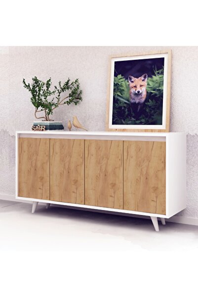 Mymob My Mob Nossa Konsol, Kahve Köşesi, Çok Amaçlı Dolap Beyaz Meşe