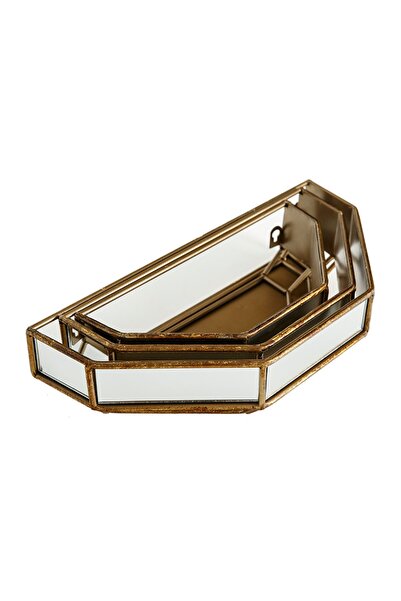 Vitale Gold 3Lü Dekoratif Raf