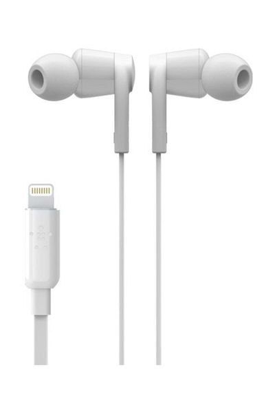Belkin White Rockstar Lightning Earbuds and Headphones Set