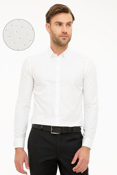Pierre Cardin Λευκό Slim Fit πουκάμισο