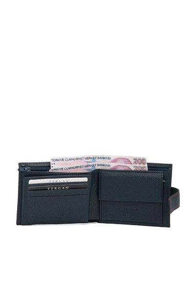 Tergan Navy Blue Leather Men's Wallet-01559X86