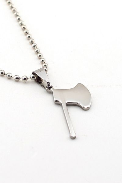 Solfera Men's Small Size Axe Silver Color Steel Necklace K746