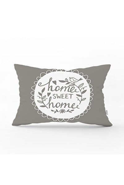 Realhomes غطاء وسادة مستطيل مزخرف مطبوع رقميًا من Home Sweet Home