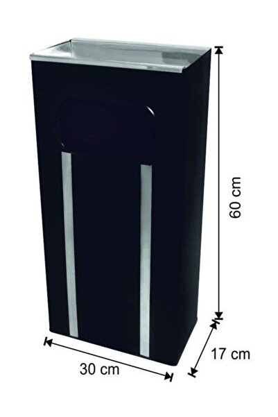 Bahat Paslanmaz Metal Çöp Kovası Dekorlu Küllüklü 30 Litre