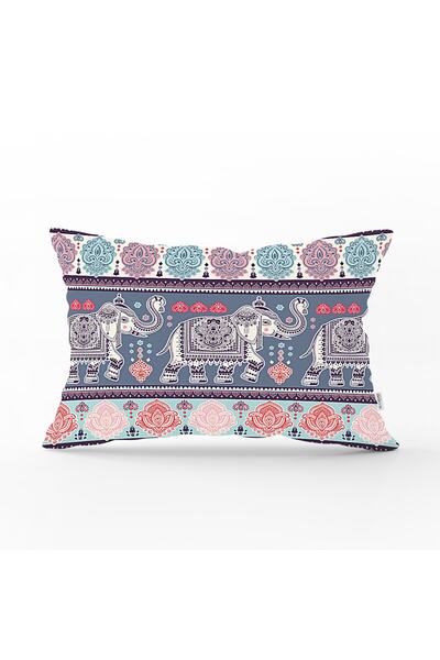 Realhomes Modern Elephant Pattern Digital Printed Modern Rectangular Pillow T...