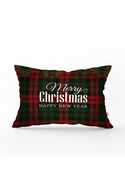 Realhomes Decorative Rectangular Pillow Throw Pillow Cover with Merry Christm...