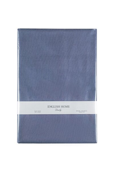 English Home Plain Cotton Single Bed Sheet 160X240 cm Dark Blue