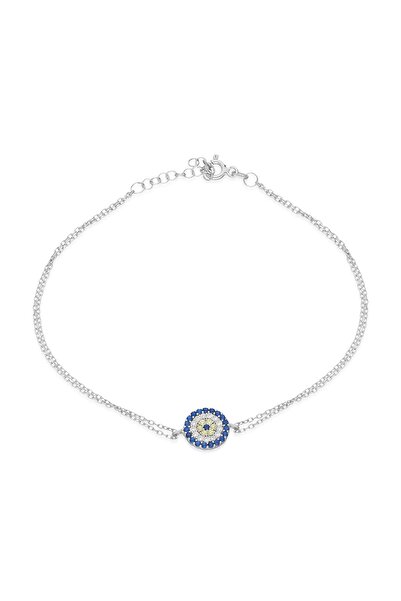 Nereze 925 Ayar Minik Nazarlık Bileklik Kadın Gümüş Bileklik