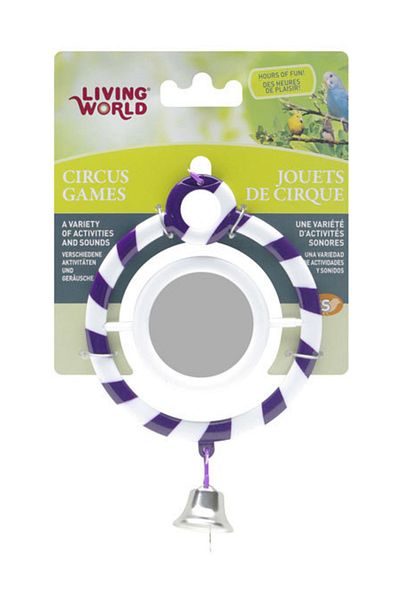 Living World Purple Ring Bird Toy with Bell and Mirror
