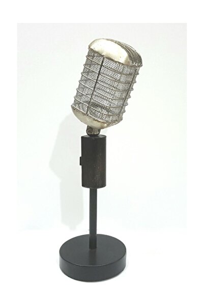 EVİMTATLIEVİM Metal Nostaljik Mikrofon Biblo 37 cm